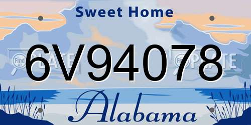 6V94078 Alabama License Plate
