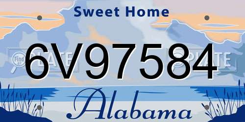 6V97584 Alabama License Plate