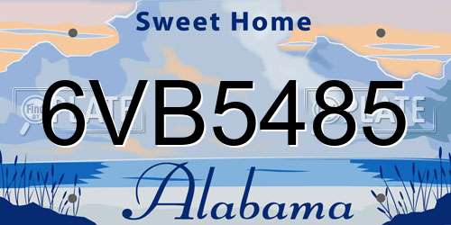 6VB5485 Alabama License Plate
