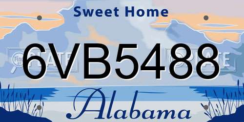 6VB5488 Alabama License Plate