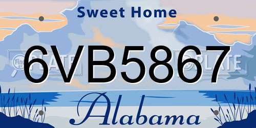 6VB5867 Alabama License Plate