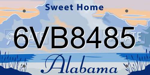 6VB8485 Alabama License Plate
