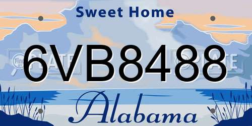 6VB8488 Alabama License Plate
