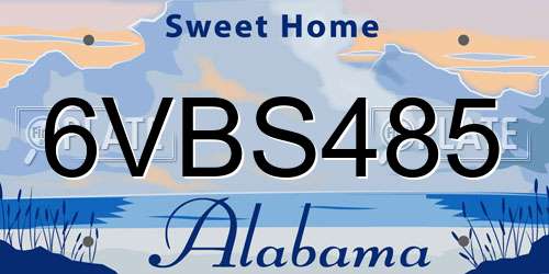 6VBS485 Alabama License Plate