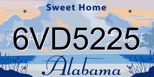 6VD5225 Alabama License Plate