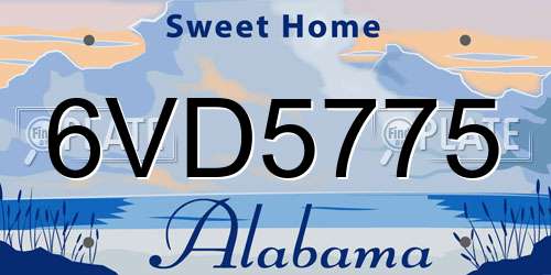 6VD5775 Alabama License Plate