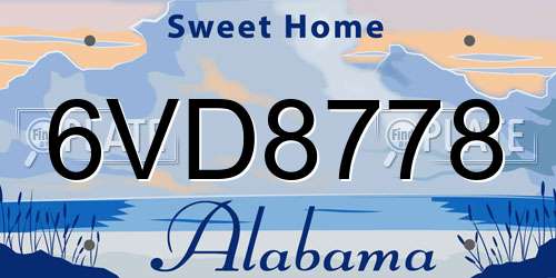 6VD8778 Alabama License Plate