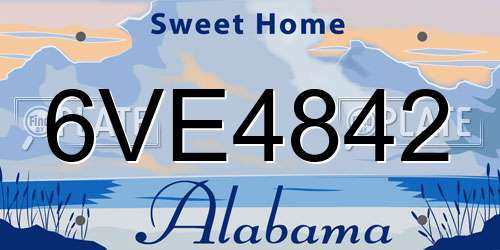 6VE4842 Alabama License Plate