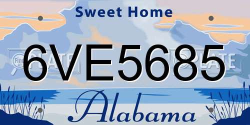 6VE5685 Alabama License Plate