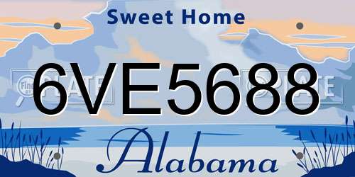 6VE5688 Alabama License Plate