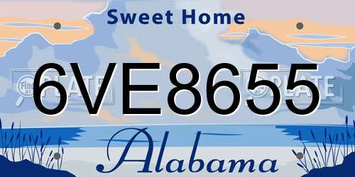 6VE8655 Alabama License Plate