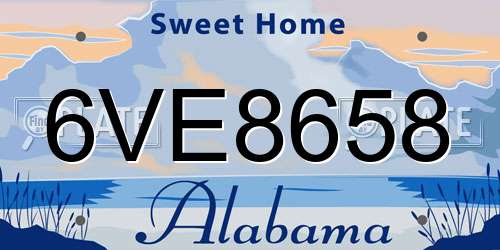 6VE8658 Alabama License Plate