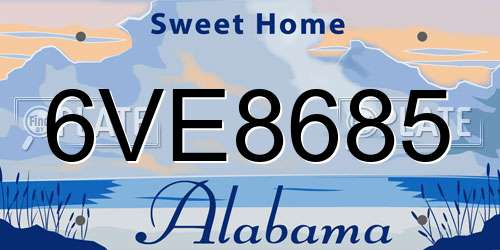 6VE8685 Alabama License Plate