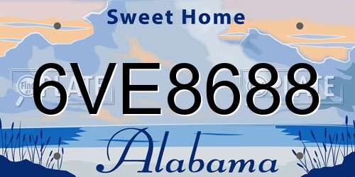 6VE8688 Alabama License Plate