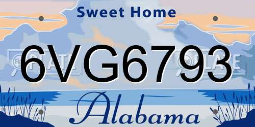 6VG6793 Alabama License Plate