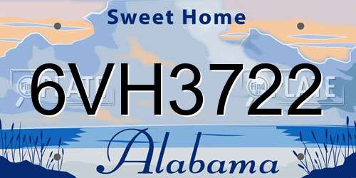 6VH3722 Alabama License Plate