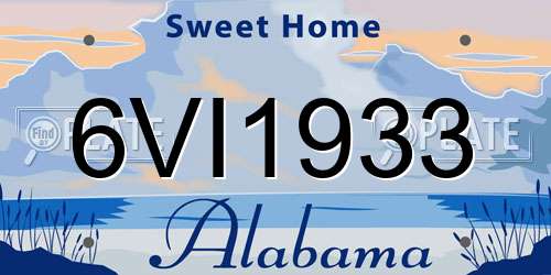 6VI1933 Alabama License Plate