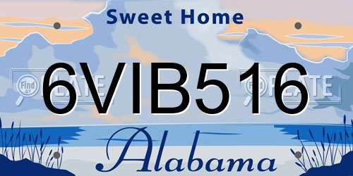 6VIB516 Alabama License Plate