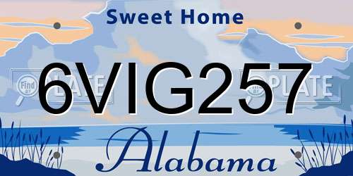 6VIG257 Alabama License Plate