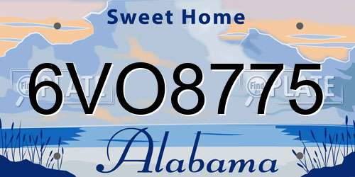 6VO8775 Alabama License Plate