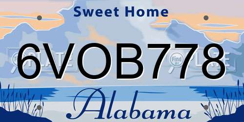 6VOB778 Alabama License Plate