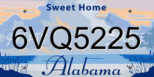 6VQ5225 Alabama License Plate