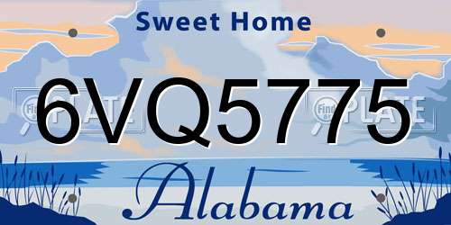 6VQ5775 Alabama License Plate