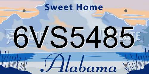 6VS5485 Alabama License Plate