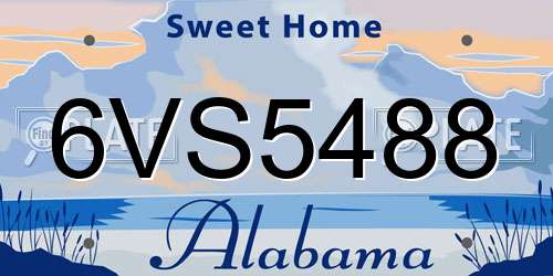 6VS5488 Alabama License Plate