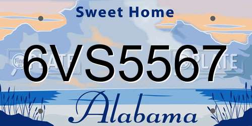 6VS5567 Alabama License Plate