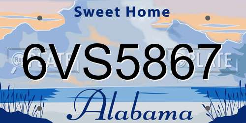 6VS5867 Alabama License Plate