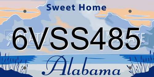 6VSS485 Alabama License Plate