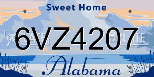 6VZ4207 Alabama License Plate