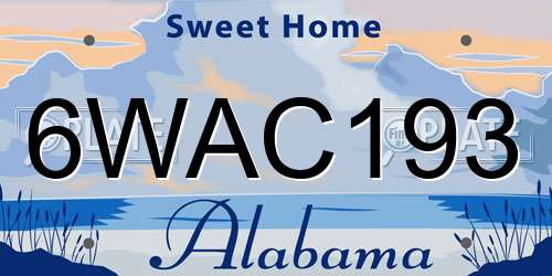 6WAC193 Alabama License Plate