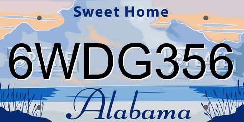 6WDG356 Alabama License Plate