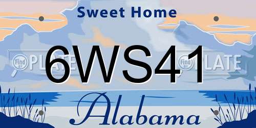 6WS41 Alabama License Plate