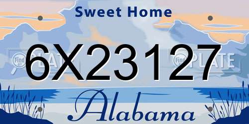 6X23127 Alabama License Plate