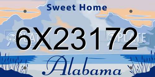 6X23172 Alabama License Plate