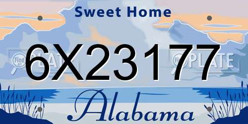 6X23177 Alabama License Plate