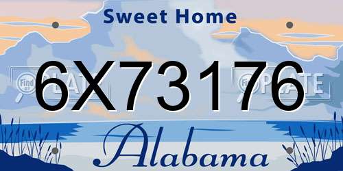 6X73176 Alabama License Plate