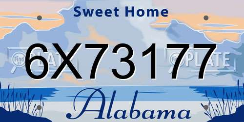 6X73177 Alabama License Plate