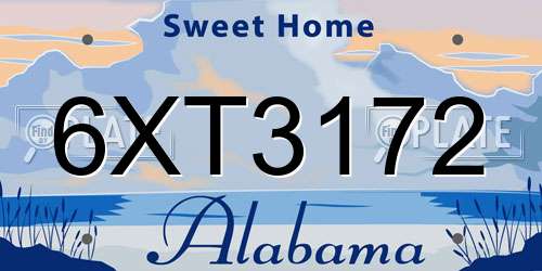 6XT3172 Alabama License Plate