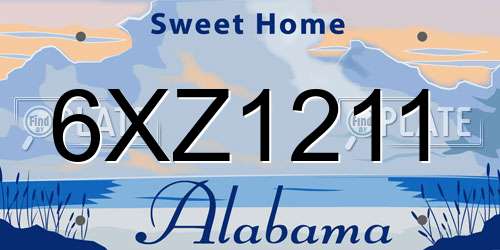 6XZ1211 Alabama License Plate