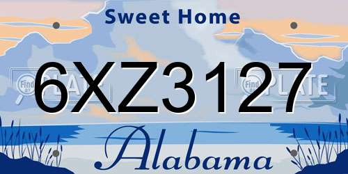 6XZ3127 Alabama License Plate