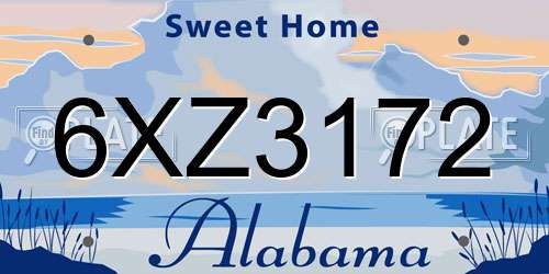 6XZ3172 Alabama License Plate
