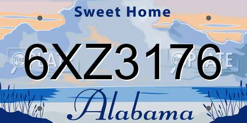 6XZ3176 Alabama License Plate