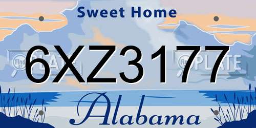 6XZ3177 Alabama License Plate