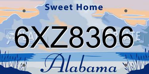 6XZ8366 Alabama License Plate