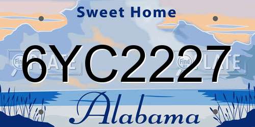 6YC2227 Alabama License Plate