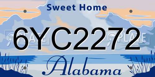 6YC2272 Alabama License Plate